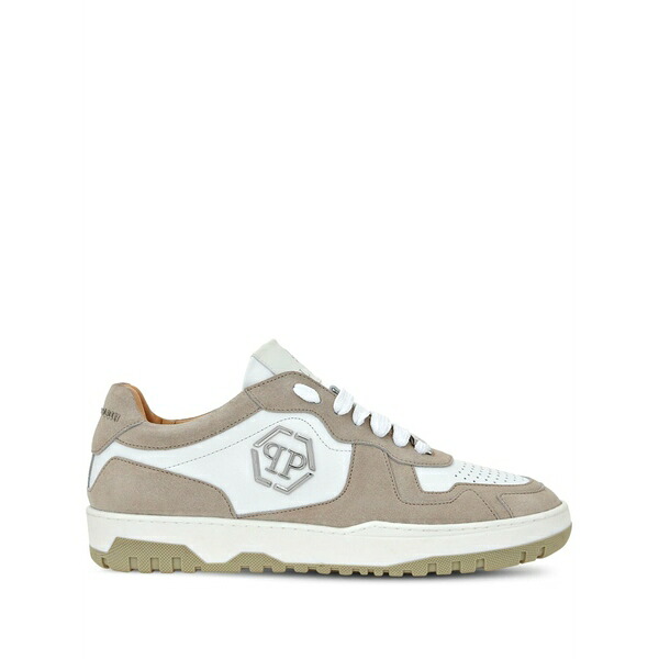 フィリップ飾り気の無い メンズ スニーカー シューズ Hexagon panelled low-top sneakers Neutrals