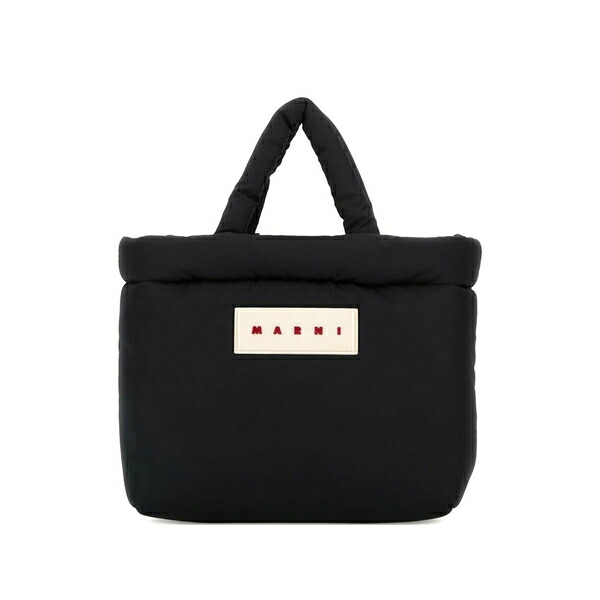 マルニ レディース トートバッグ バッグ Large puff tote bag Black｜asty