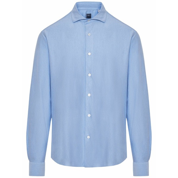 フェデーリ メンズ シャツ トップス Ong-sleeve poplin shirt Blue｜asty