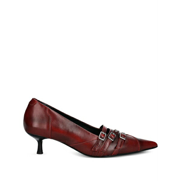 渡り者 レディース パンプス シューズ 47粍 lykke pointed-toe buckled pumps Red