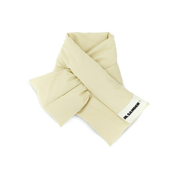 ジル・サンダー メンズ マフラー・ストール・スカーフ アクセサリー Padded logo-patch scarf Neutrals|asty