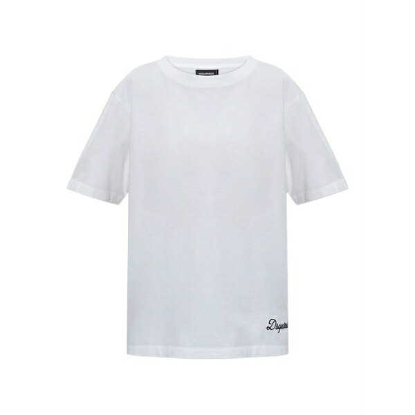 ディースクエアード レディース プルオーバー トップス Logo-embroidered t-shirt White