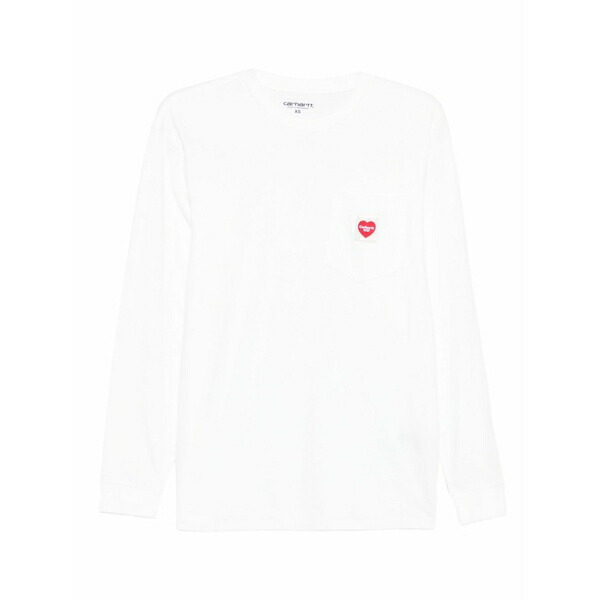 カーハート メンズ Tシャツ トップス Pocket heart long-sleeve t-shirt White