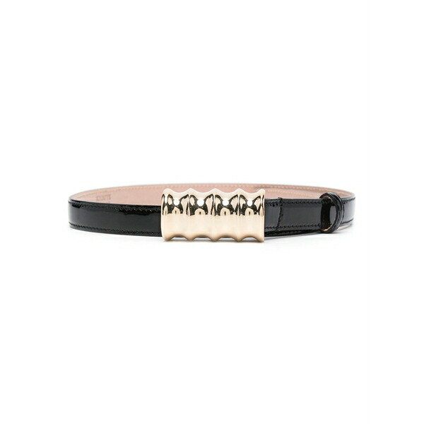紙凧 レディース 胴締め 佩び物 The small julius leather belt Black