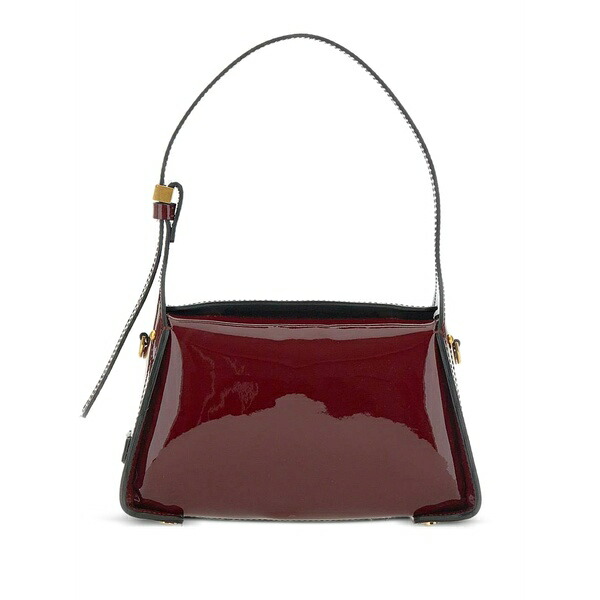 ジャンニ・キアリーニ レディース ショルダーバッグ 御徒面子 Patent-finish leather shoulder bag Red