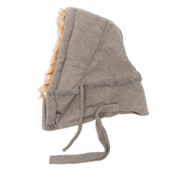 オットリンガー メンズ かぶり笠 添え物 Faux-fur trimmed balaclava Grey