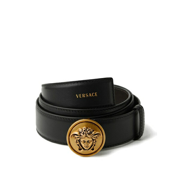 ヴェルサーチ メンズ 三尺帯 付属物 Leather belt 3.5 珊 Black