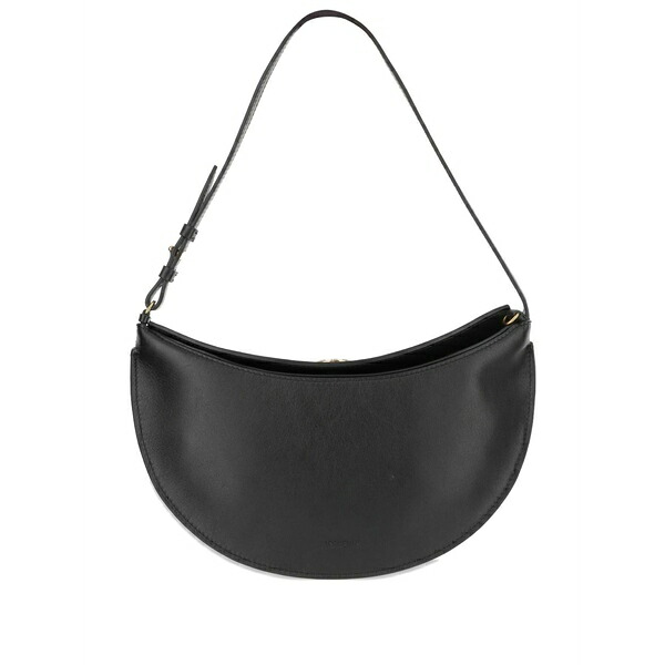 ジャクエムス レディース ショルダーバッグ 御徒面子 Small oval calfskin leather shoulder bag Black