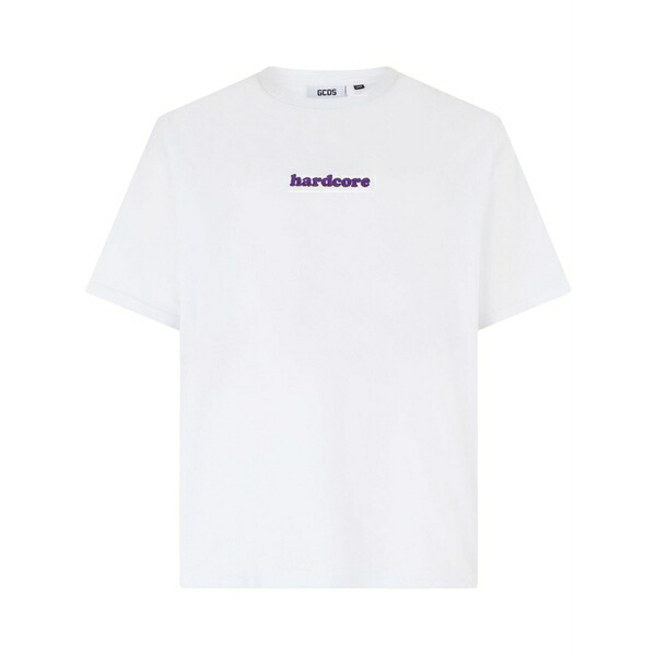 ジーシーディーエス メンズ プルオーバー トップス Logo-embroidered t-shirt White
