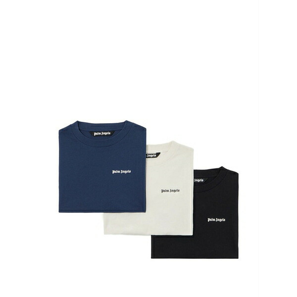 パーム・エンジェルス メンズ Tシャツ トップス Logo-detail t-shirts set (set of three) Black｜asty