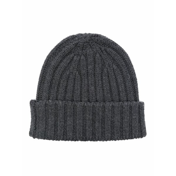 アスペジ レディース かぶり笠 付属品 Ribbed-knit beanie  Grey