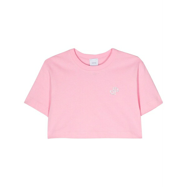 ジャンパトゥ レディース Tシャツ トップス Logo-embellished cropped t-shirt Pink｜asty 37,570円