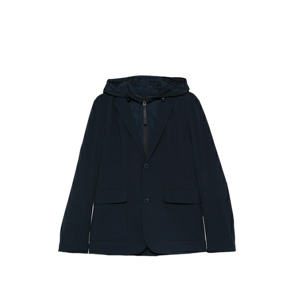 アルファタウリ メンズ ジャケット＆ブルゾン アウター Hooded pocket blazer Blue｜asty
