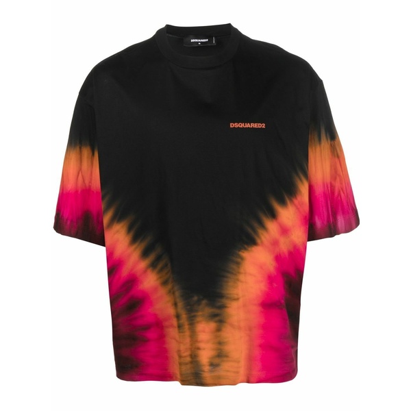 ディースクエアード メンズ Tシャツ トップス Tie-dye logo-print t-shirt Black｜asty 47,880円