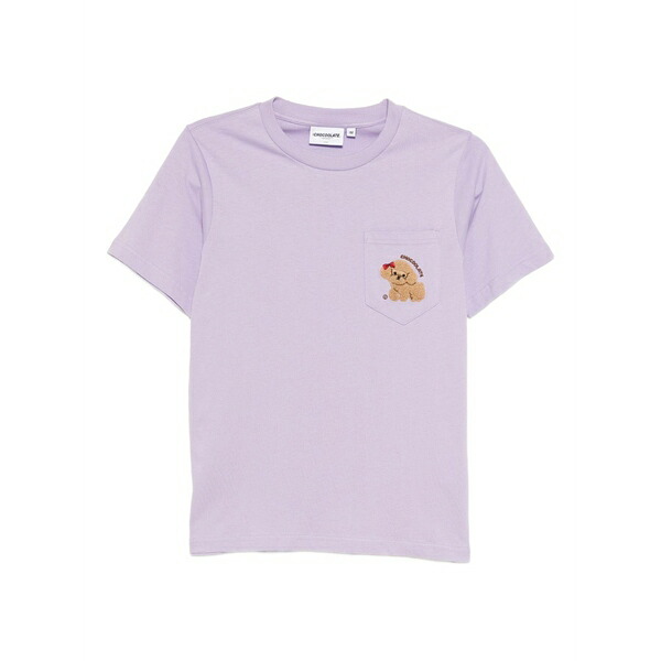 チョコレート レディース Tシャツ トップス Graphic-printed t-shirt Purple｜asty