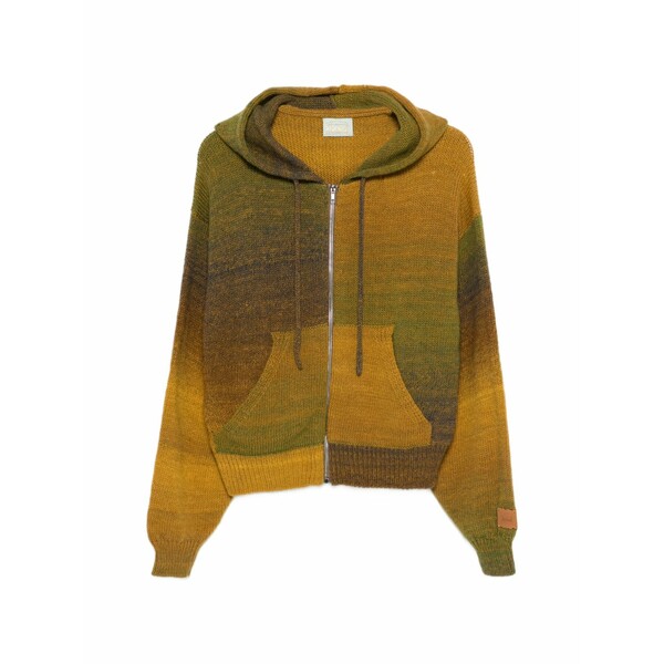 アリーズ メンズ カーディガン アウター Long-sleeve hoodie cardigan Green｜asty