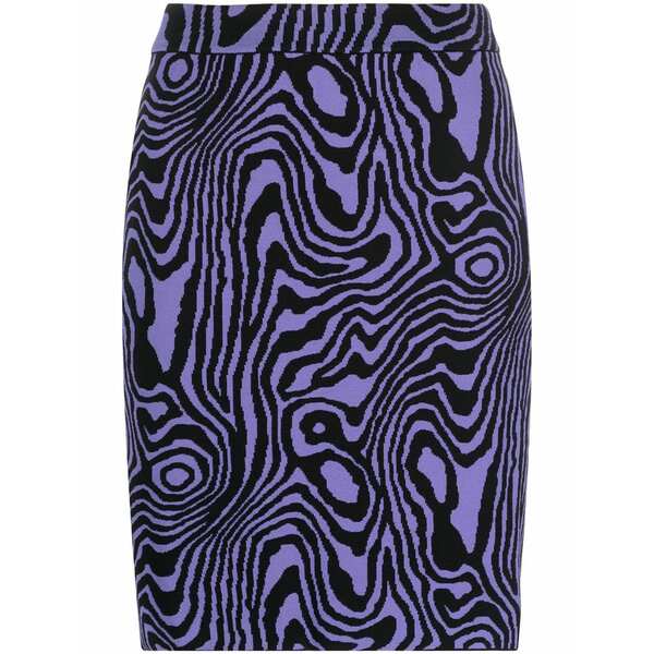 モスキーノ レディース ニット&セーター アウター Graphic-pattern knitted mini skirt Purple|asty