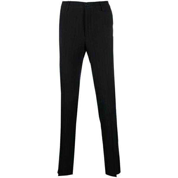 エトロ メンズ カジュアルパンツ ボトムス Textured-finish tailored trousers Blue｜asty