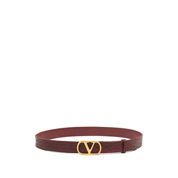 ヴァレンティノ ガラヴァーニ メンズ 三尺帯 付属物 Vlogo signature leather belt Red