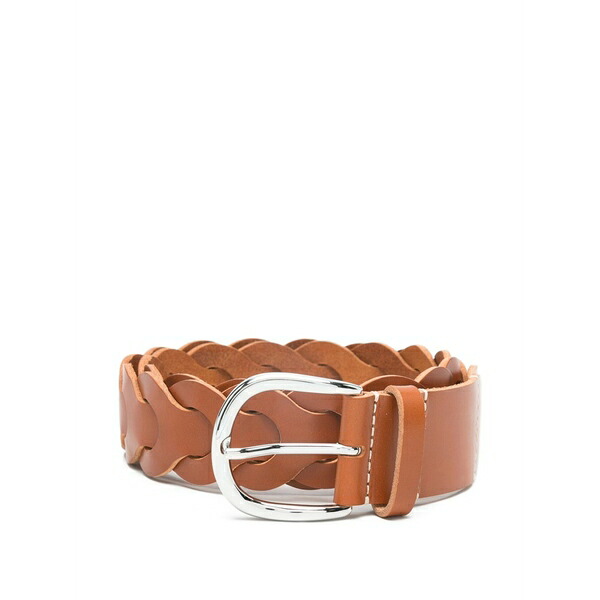 イザベル マラン レディース ベルト アクセサリー Edena braided leather belt Brown｜asty