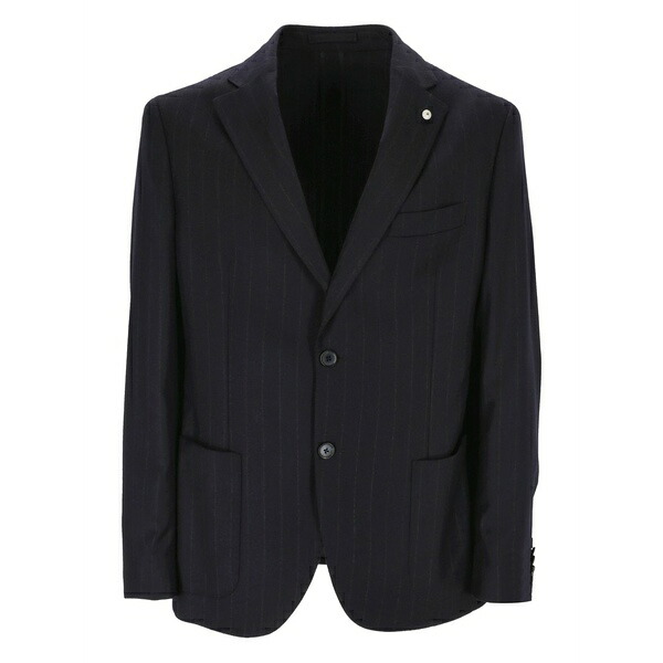 エルビーエム1911 メンズ 上衣＆上衣 アウター Pinstripe blazer Blue