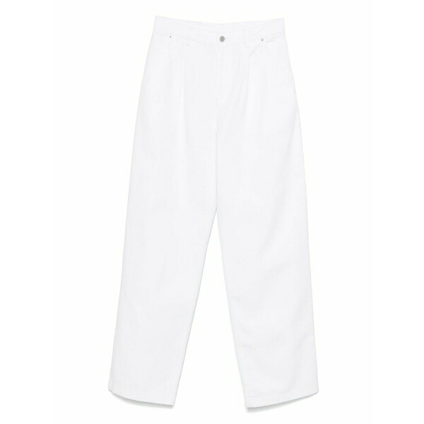 モスキーノ レディース ジーンズズボン下 ボトムス Pleat-detailing jeans White