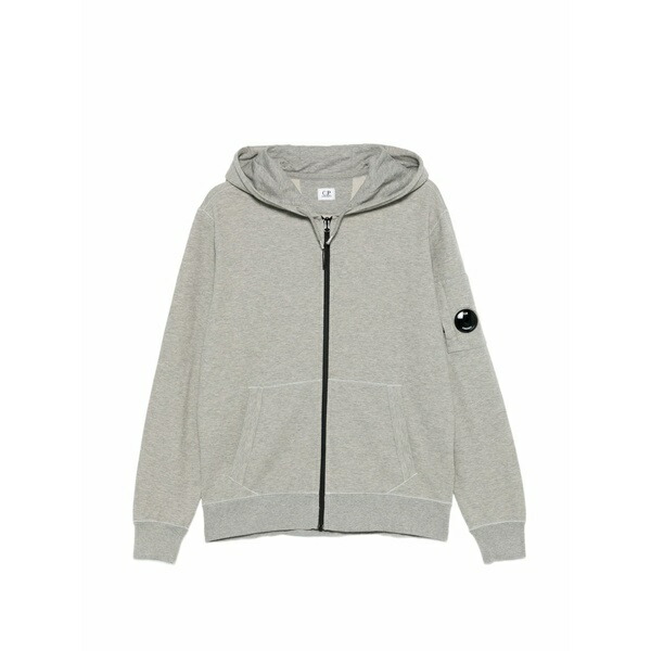 シーピーカンパニー メンズ パーカー・スウェットシャツ アウター Zip-up hoodie Grey|asty