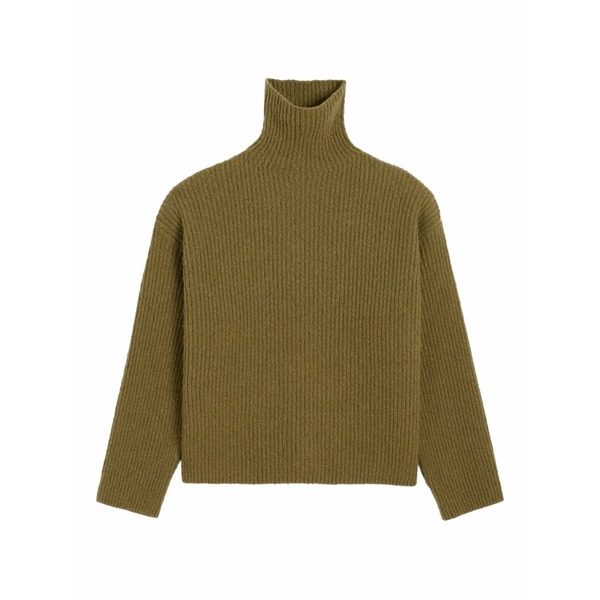 意中の女 メンズ 編み物\u0026プルオーバー アウター Funnel-neck wool sweater Green メンズファッション-ニット・セーター
