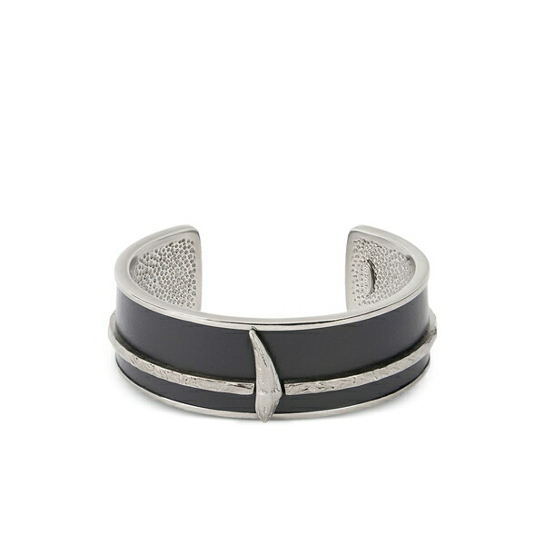 ロベルトカヴァリ メンズ ブレスレット・バングル・アンクレット 付属物 Textured-detail bracelet Black