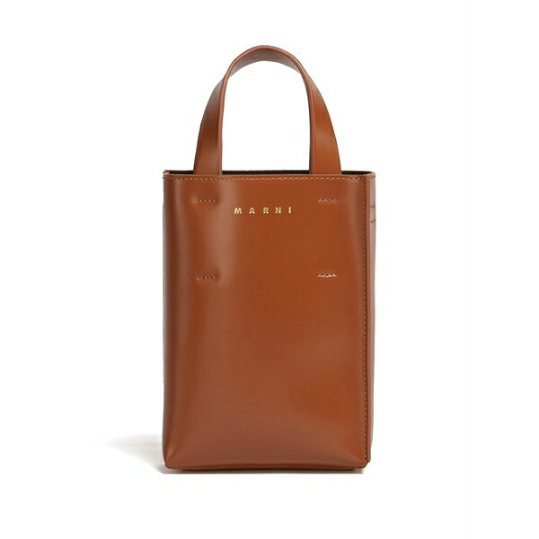 マルニ レディース トートバッグ バッグ Nano museo leather tote bag Brown｜asty