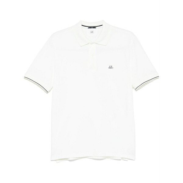 シーピーカンパニー メンズ ポロシャツ トップス Logo-patch polo shirt White｜asty