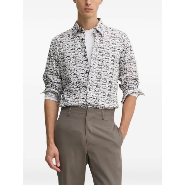 ジョープ メンズ シャツ トップス Car-print shirt Black｜asty