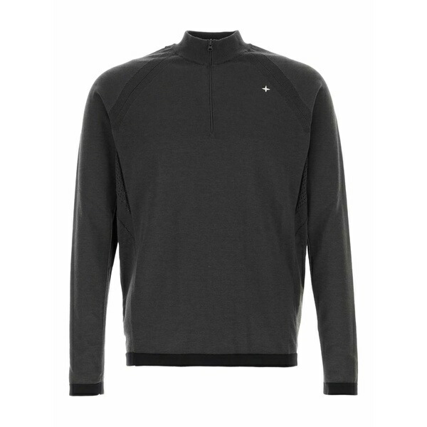 ストーンアイランド メンズ ポロシャツ トップス Zip-fastening polo shirt Grey|asty