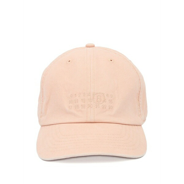 マルタンマルジェラ メンズ 帽子 アクセサリー Logo-embroidered baseball cap Pink|asty