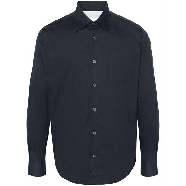イレブンティ メンズ プルオーバー トップス Pointed-collar shirt Blue