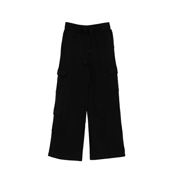 パトリツィア ペペ レディース カジュアルパンツ ボトムス Cargo fleece track pants Black|asty