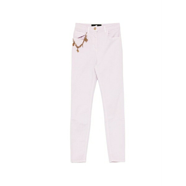 エリザベスフランキ レディース デニムパンツ ボトムス Charm-detail jeans Purple|asty