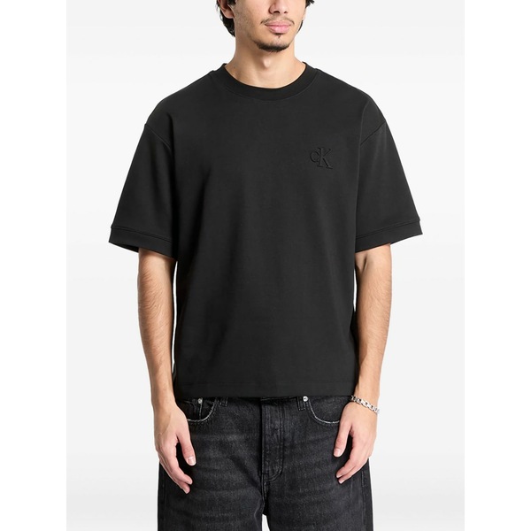 カルバンクライン メンズ Tシャツ トップス Cotton crew-neck t-shirt Black｜asty