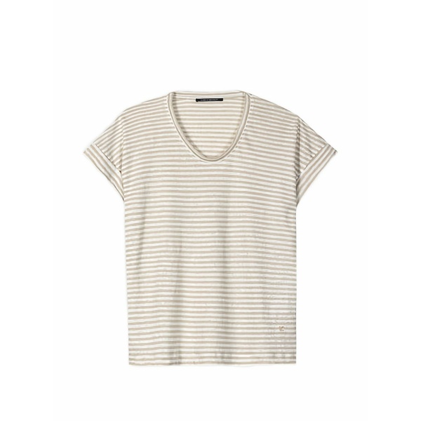 ルイーザ ヘレンケラーノ レディース プルオーバー トップス Striped rolled-sleeve t-shirt Neutrals