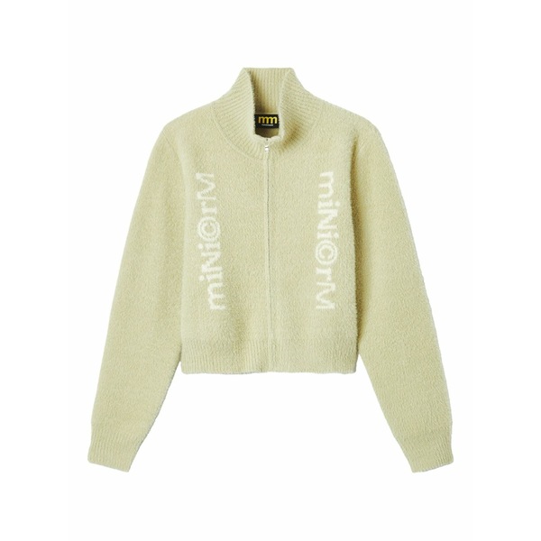 ミニ皮膚軟化剤 レディース ジレー アウター High-neck zip-front cardigan Green