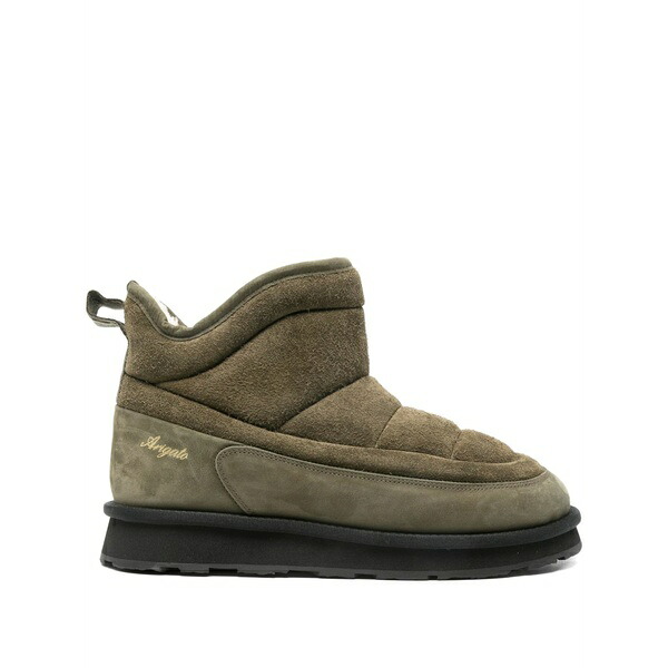 アクセルアリガト メンズ ブーツ シューズ Pillow padded ankle boots Green|asty