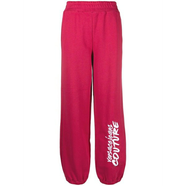 ベルサーチ レディース カジュアルパンツ ボトムス Logo-print cotton track pants Pink