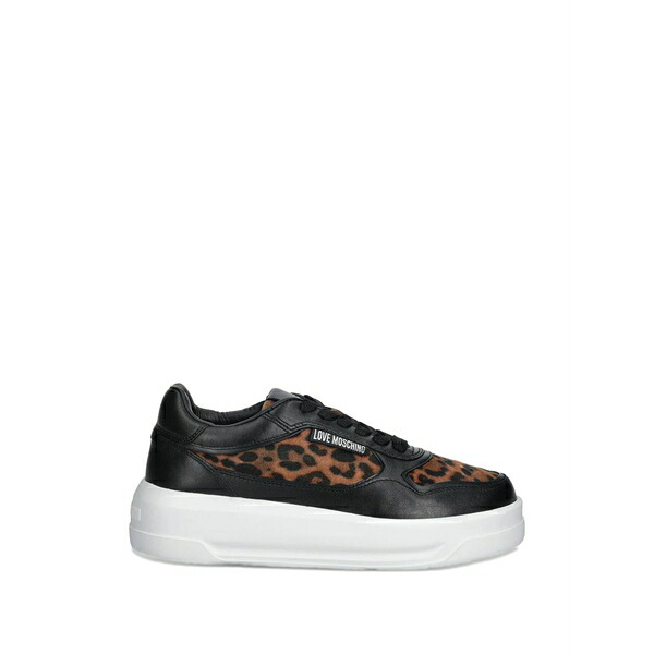 ラブ モスキーノ レディース スニーカー シューズ Leopard-print sneakers Black｜asty
