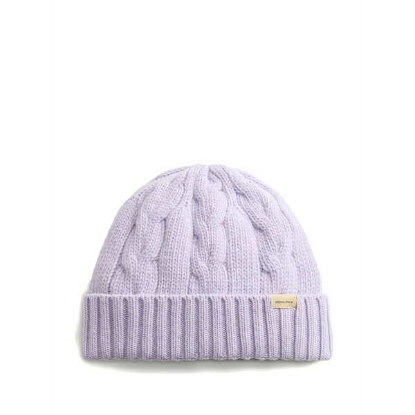 毛糸 分限者 レディース かぶり笠 付属品 Cable-knit beanie Purple