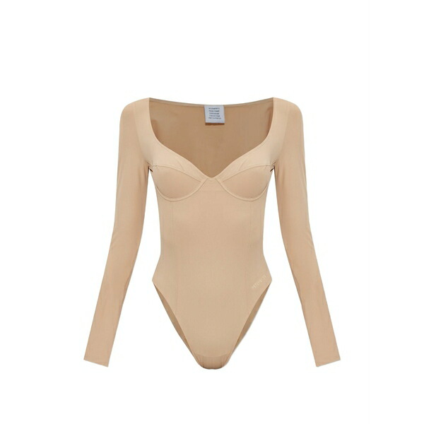 ヴェトモン レディース Tシャツ トップス Long-sleeve bodice body Neutrals｜asty