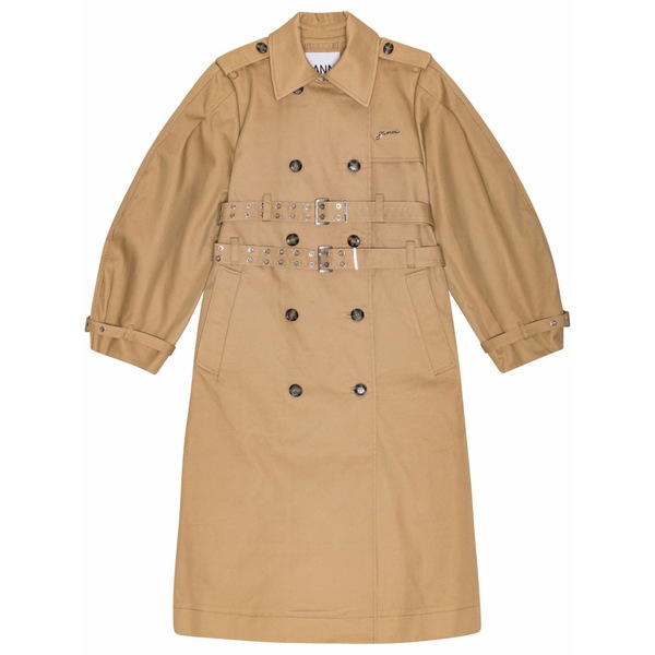 ガニー レディース コート アウター Belted trench coat Brown|asty