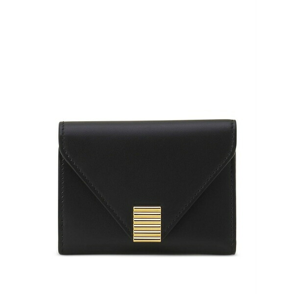 ランバン レディース 金入れ 付属物 Zip-pocket flap wallet Black