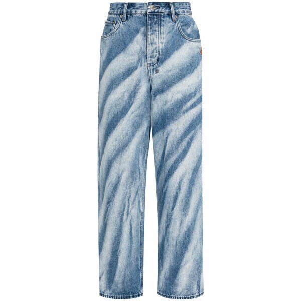 スビ メンズ デニムパンツ ボトムス Striped straight-leg jeans Blue｜asty