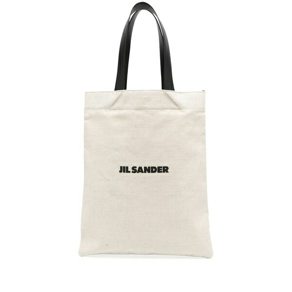 ジル・サンダー メンズ トートバッグ 御徒面子 Large logo print tote bag Neutrals