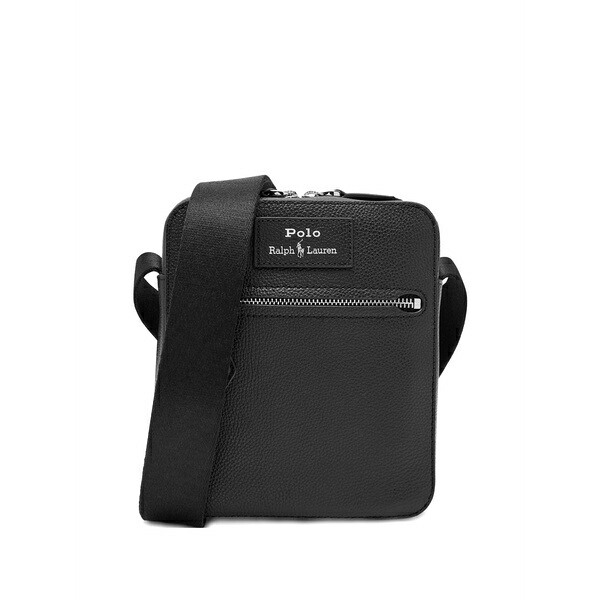 ラルフローレン メンズ ショルダーバッグ 御徒面子 Pebble -eather messenger bag Black